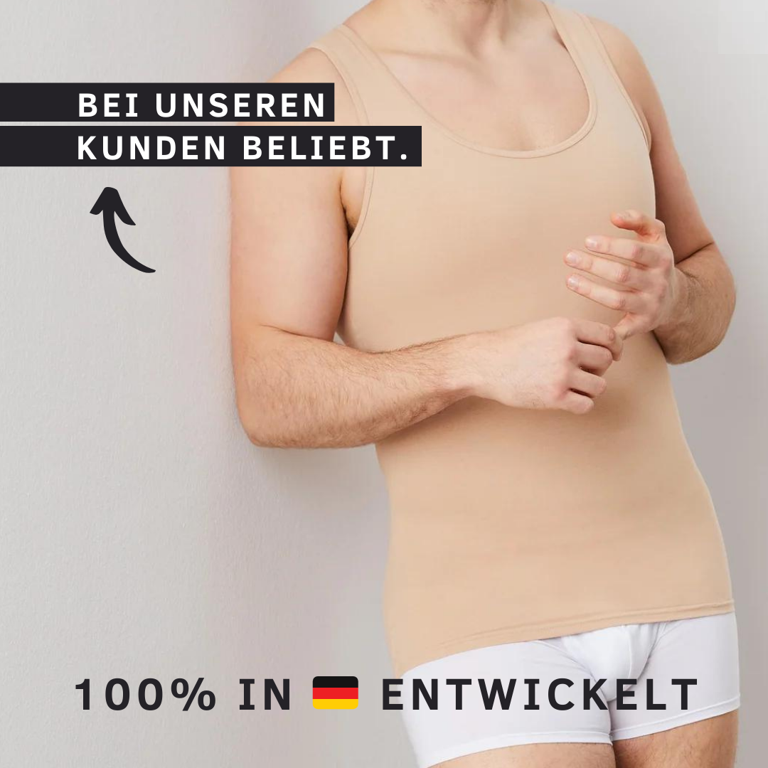 Ärmelloses Herren Unterhemd in Beige – Shapewear für optimalen Sitz