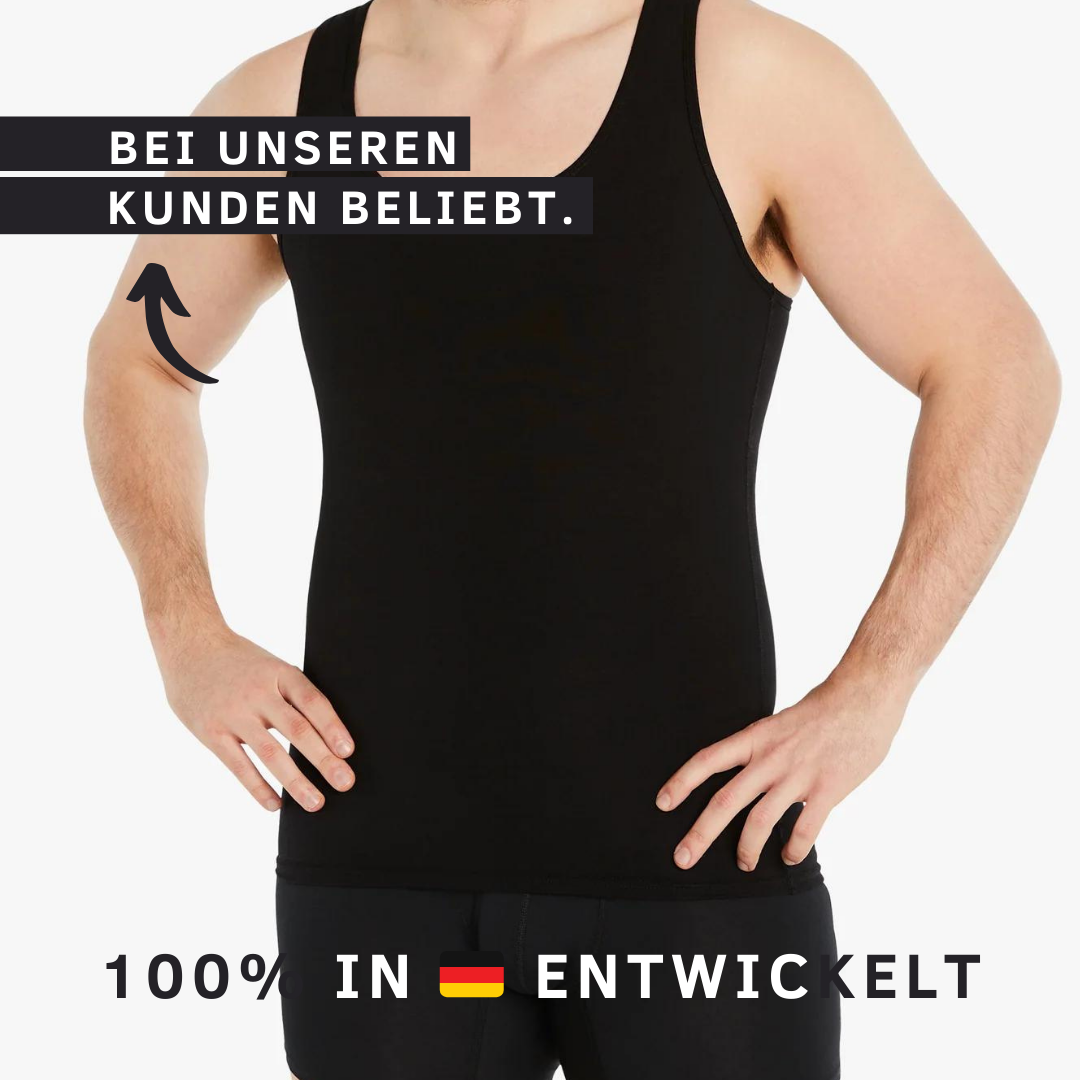 Ärmelloses Herren Unterhemd in Schwarz – Shapewear für optimalen Sitz