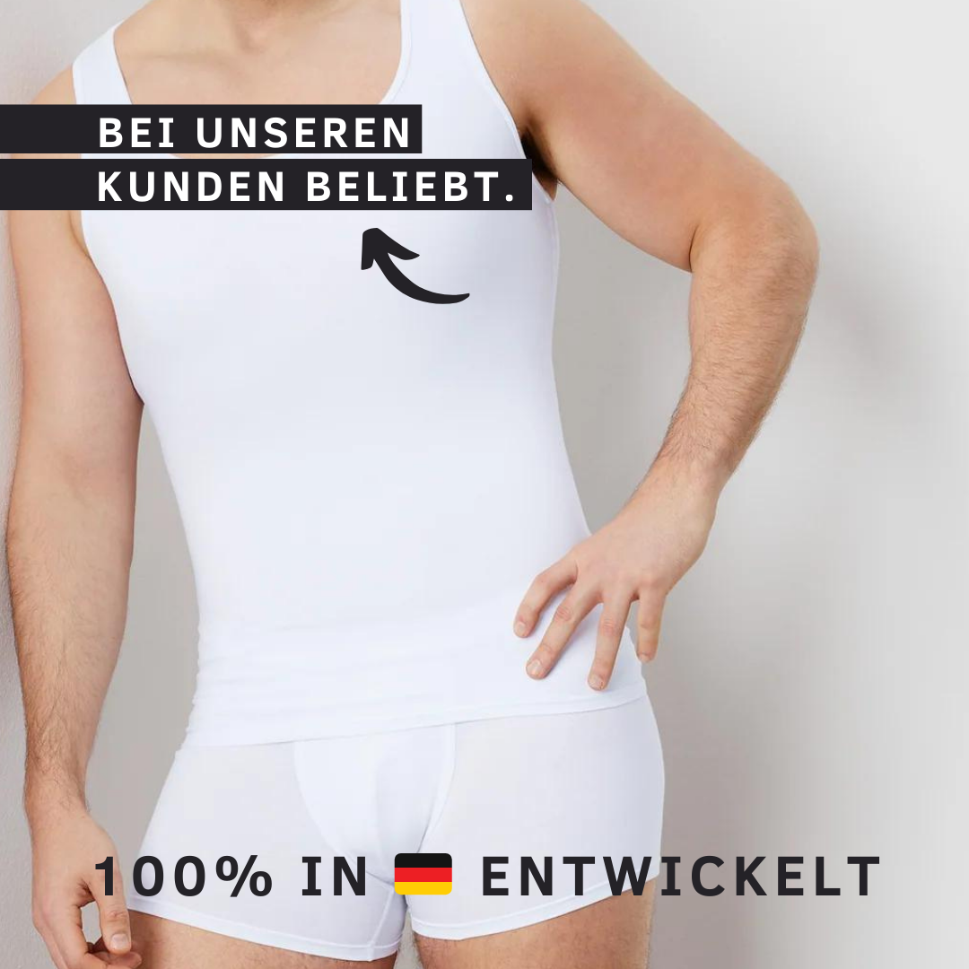 Ärmelloses Herren Unterhemd in Weiß – Shapewear für optimalen Sitz